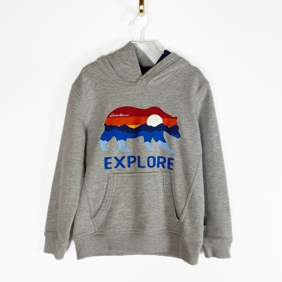 EDDIE BAUER Bear Explore graphic hoodie Sweatshirt Kids XS (5/6) - Picture 1 of 6